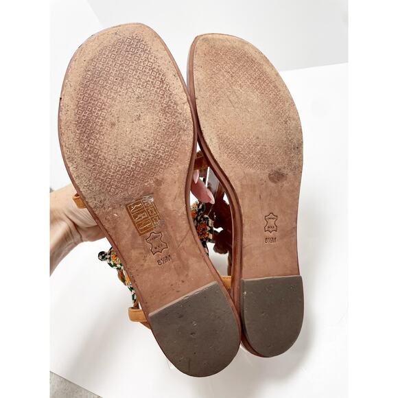 Tory Burch Women's Palisade Woven T Strap Sandals 8.5 - Picture 6 of 8